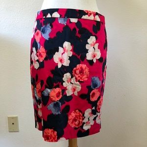 J. Crew Collection Graphic Peony Pencil Skirt Pink